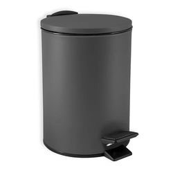 Spirella, Poubelle à Pédale en Acier, Modèle Adelar, Mécanisme Slow Close, Le Couvercle se referme doucement et silencieusement, Revêtement Anti-Traces de Doigts, Gris Anthracite, 3 litres