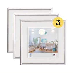 walther design Cadre photo walther design argent 30 x 30 cm lot de 3, cadre plastique New Lifestyle KV330S3