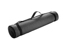 Mind Reader YOGAPVC-BLK Multifunctionele extra dikke yoga-fitness- en oefenmatten met draagriem, hoge dichtheid, anti-scheur, zwart