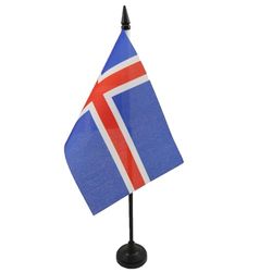 AZ FLAG Bandera de Mesa de Islandia 15x10cm - BANDERINA de DESPACHO ISLANDESA 10 x 15 cm