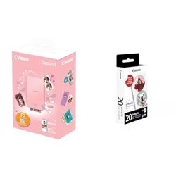 Canon Zoemini 2 Pack Imprimante Photo + 30 Feuilles Assorties, Rose Doré & PAP Rond ZOEMINI ZP2030-2C 20F