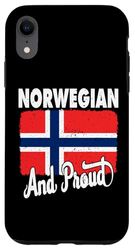 Carcasa para iPhone XR Noruego y orgulloso con la bandera de Noruega angustiada ama Noruega