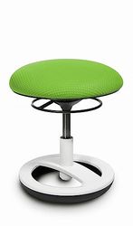 TOPSTAR su83br0 Asiento Taburete sitness Bobby para niños, pie Ring Aluminio, Color Blanco Lacado, Funda de Tela