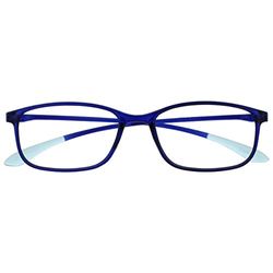 Opulize Ice Gafas de Lectura Diseño Elegante Azul Oscuro Puntas Claras Lentes Resistentes a Arañazos Montura Ultra Ligera para Usar sin Fatiga por Largos Periodos Unisex Hombre Mujer R61-3 +3.00