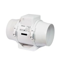 Airflow Aventa 125T - Extractor en Línea con Temporizador (2-30 min) | 23W Bajo Consumo | Caudal 61-78 l/s | 2 Velocidades | Para Ductos de 125mm | Garantía 3 Años