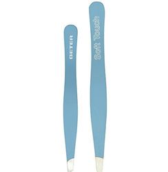 Beter Set plucking tweezers Soft Touch in Bluee, 2 pieces