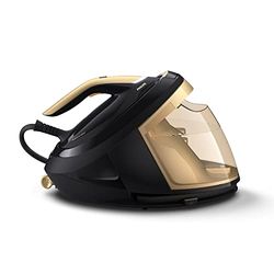 Philips PerfectCare 8000 Series Ferro da Stiro con Caldaia - 2700W, Colpo di Vapore 700g, Pressione 8,5 Bar, Tecnologia OptimalTEMP, Serbatoio 1,8 l, Nero/Oro (PSG8140/80)