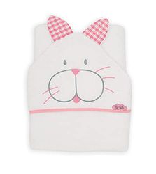 Ti TIN Babybadjas van badstof, 100% katoen, zachte en absorberende babydoekjes met capuchon met een kittendesign in roze