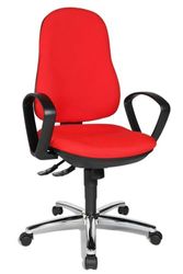 Topstar Synchro Steel II 8929G21 bureaustoel, bureaustoel, incl. armleuningen, bekleding rood