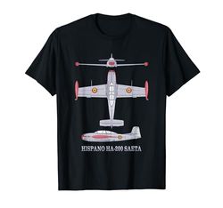 Diagrama del avión a reacción español Hispano HA-200 Saeta Camiseta