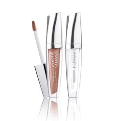 Deborah Milano Makeup Set Super Gloss Läppglans, N.08 Pearly Chestnut och N.01 Transparent, Volymgivande och glänsande Lip Gloss med Hyaluronsyra, Fluffiga Läppdon, Slipning och Återfuktad, 4,5 g