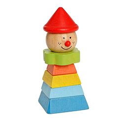 EverEarth Clown - Sombrero Rojo EE33268 Juego de Madera para apilar para niños a Partir de 12 Meses