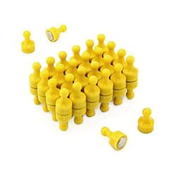 Magnet Amarillo de Skittle para Refrigerador, Oficina, Pizarra, Tablero de Anuncios, Archivador -12mm de Diámetro x 21mm de Alto - Paquete de 48