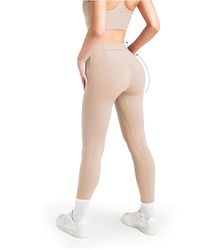 Aruki Mjuka Leggings Med Hög Midja För Kvinnor - Tjocka, Icke Genomskinliga Yogaleggings Med Magkontroll, Gymleggings För Cykling, Träning, Yoga – Doeskin – Large