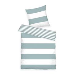 TOM TAILOR Renforcé beddengoed 80x80 cm 135x200 cm 100% katoen/renforcé met omkeerbaar motief en merkritssluiting SIENA wit turquoise (Fresh Sage)