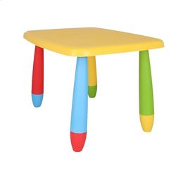 Mueblear 90044 Table Enfant Rectangulaire Plastique Jaune 73 x 58 x 48 cm
