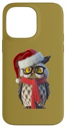 Gufo di Natale che indossa il costume di Babbo Natale e vettore sciarpa Custodia per iPhone 14 Pro Max