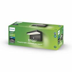 Philips MyGarden Applique murale extérieure BUSTAN avec détecteur de mouvement, Anthracite, Aluminium et matières synthétiques, IP44, Jardin, Terrasse, Patio, LED intégrée 2 x 4,5W, Blanc froid