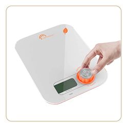 LITTLE BALANCE Kinetic Flower Orange 8346 keukenweegschaal zonder batterij, milieuvriendelijk, met Little Balance knop, 5 kg / 1 g…