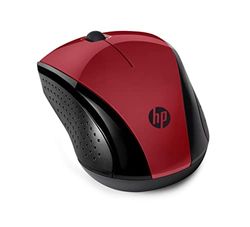 HP 220 Mouse Wireless, Tecnologia LED Blu, Sensore Ottico da 1300 DPI, 3 Pulsanti e Rotella di Scorrimento Integrata, Impugnature Pratiche e Funzionali, Ricevitore Nano Incluso, Rosso