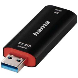 Hama Video Capture Card 4K HDMI a USB 3.0 scheda di registrazione video (per la registrazione diretta della fotocamera reflex o action cam con PC, laptop per Live Streaming, gaming, videoconferenza)