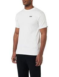 Vans Camiseta Mini Script para Hombre, Blanco, M