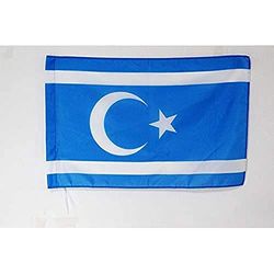 AZ FLAG Flaga Turkomanu Iraku 90x60cm - Flaga Turkmenu Iraku 60 x 90 cm Pokrowiec na słupek