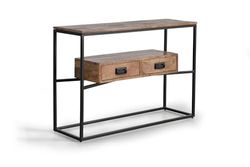 consola 2 Cajones en Madera de Mango y Metal