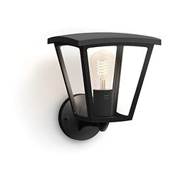 Philips Hue White Lampada da parete Inara per Esterni, Dimmerabile, Lampadina a Filamento LED Smart E27 inclusa, 7W, Nera