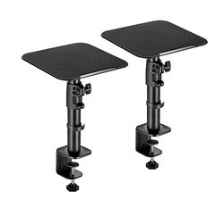 RICOO Altavoces de Mesa LH069-C, Soporte de Mesa Universal, 2 Soportes Altavoces Pie, Soporte Altavoz, Dimensiones 230 x 230 x 551 mm, Negro