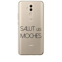 Zokko Beschermhoes voor Huawei Mate 20 Lite Salut Les Moches – zacht, transparant, inkt wit