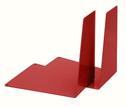 Alco -Albert 4304-12 - Sujetalibros de metal, 120 x 140 x 145 mm, forma de cuña, 1 par, color rojo