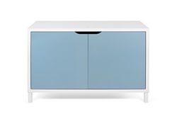 TemaHome Basics sideboard, spanplaat/MDF, mat wit en grijs, 104x40x70 cm