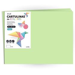 Cartulina de Colores, Cartulina Grande 50x65 cm de Colores Pastel, Cartulinas de Colores Pastel 180gr para Manualidades, Diseños Creativos y Proyectos de Arte · m-office (x125 hojas, verde)