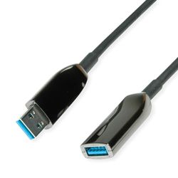 ROLINE USB 3.2 Gen 1 Active Repeater kabel (AOC), ST/BU, zwart, 15 m