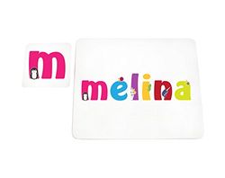 Little helper deken met Coaster illustratieve stijl bont met de naam meisjesnaam Melina