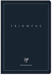 Clairefontaine 37170C Collectie Triomphe PLATINUM - Gebonden Diepblauw Notitieboek - A4 21x29,7 cm - 96 Pagina's Blanco - Ivoor Papier 90 g - Mat Gelamineerde Cover met Zilveren Markeerstift
