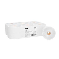 Hostess, 8613, Jumbo Roll Toilet Tissue, 1 ply, White, 12 rolls x 1000 sheets