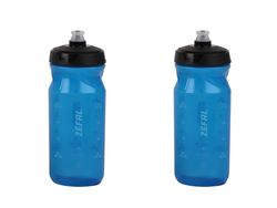 ZEFAL Sense Soft 65 drinkfles voor fiets en mountainbike, set van 2 zachte en geurloze sportflessen, BPA-vrij, siliconen speen, blauw, transparant, 2 x 650 ml