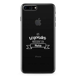 Zokko Beschermhoesje voor iPhone 7 Plus (Les Legendes Nêten en in maart – maat iPhone 7 Plus – zacht transparant inkt wit