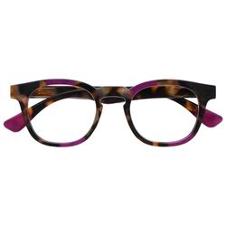 OPULIZE Ava Gafas de Lectura Montura Redonda Favorecedora Marrón Carey Morado Lentes Resistentes a Arañazos Bisagras de Muelle Unisex Hombre Mujer R62-5 +2.50