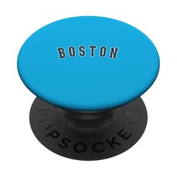 Boston Varsity Style Blue Text White Outline Hombres Mujeres Niños PopSockets PopGrip Adhesivo