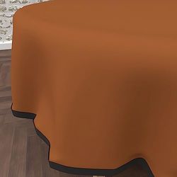 Soleil d'ocre, Boheme Nappe Ronde Anti-tâches en Microfibre lavée Diamètre 180 cm Terra