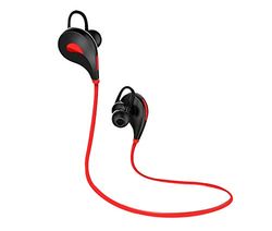 Bluetooth hoofdtelefoon, sport, voor Huawei P30, smartphone, draadloos, knoppen, handsfree, universeel, rood