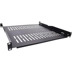 InLine 19" plank, 450mm, 50kg, 1HE, RAL 9005 zwart, 19114E