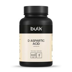 Bulk Capsules d'acide aspartique D pur, 750 mg, paquet de 120, l'emballage peut varier