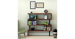 Homemania Sirio Boekenkast, met planken, voor woonkamer, slaapkamer, kantoor, walnoot, zwart, 145 x 34 x 120 cm