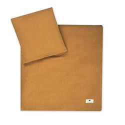 Julius Zöllner Musseline - kinderbeddengoed 80 x 80 cm + 35 x 40 cm, 2-delige set dekbedovertrek en kussensloop, 100% katoen-mousseline, met ritssluiting, Öko-Tex Standard 100, kaneel