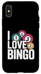 I Love Bingo Enthusiast Game Night Case for iPhone X/XS