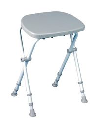 Homecraft Sherwood Folding Standard Stool, Height Adjustable Shower and Bath Stool, Shower Aid for Elderly, Disabled and Handicapped Individuals